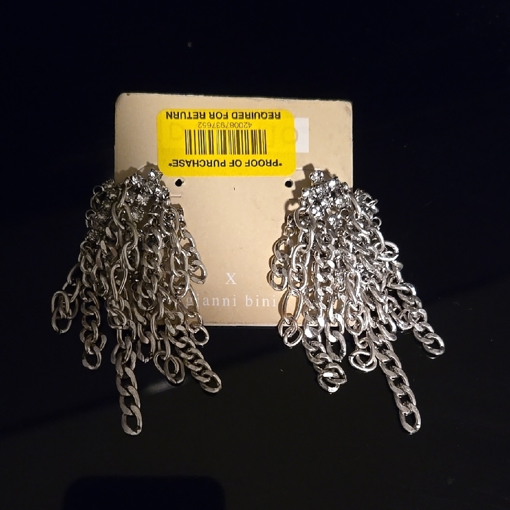 Gianni Bini Silver Chain Earrings